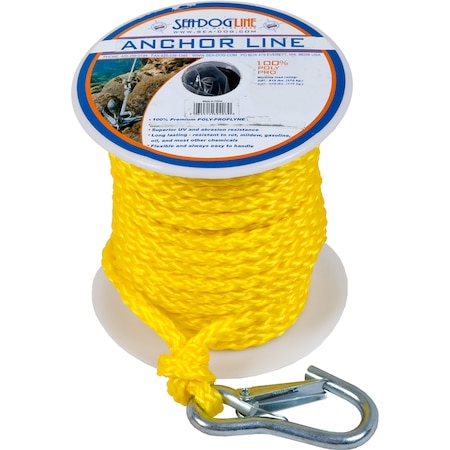 Sea-Dog Poly Pro Anchor Line w/Snap - 3/8" x 100 - Yellow 304210100YW-1